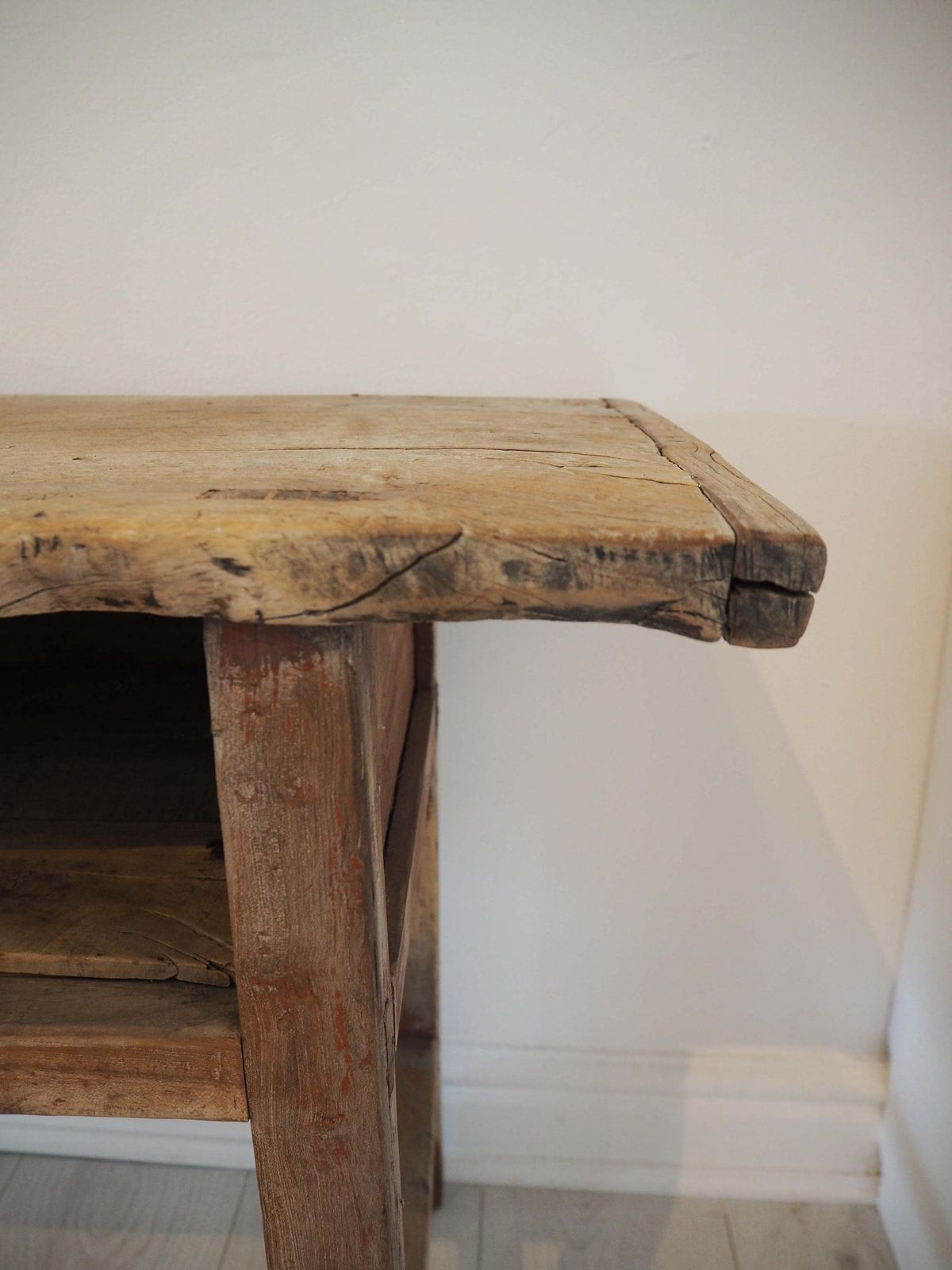 Antique Chinese Elm Wooden School Desk Circa 1850 / Original Console Table photo vintage