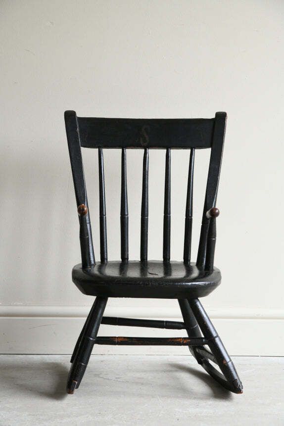 Antique Stained Childs Chair, 1800s photo for sale