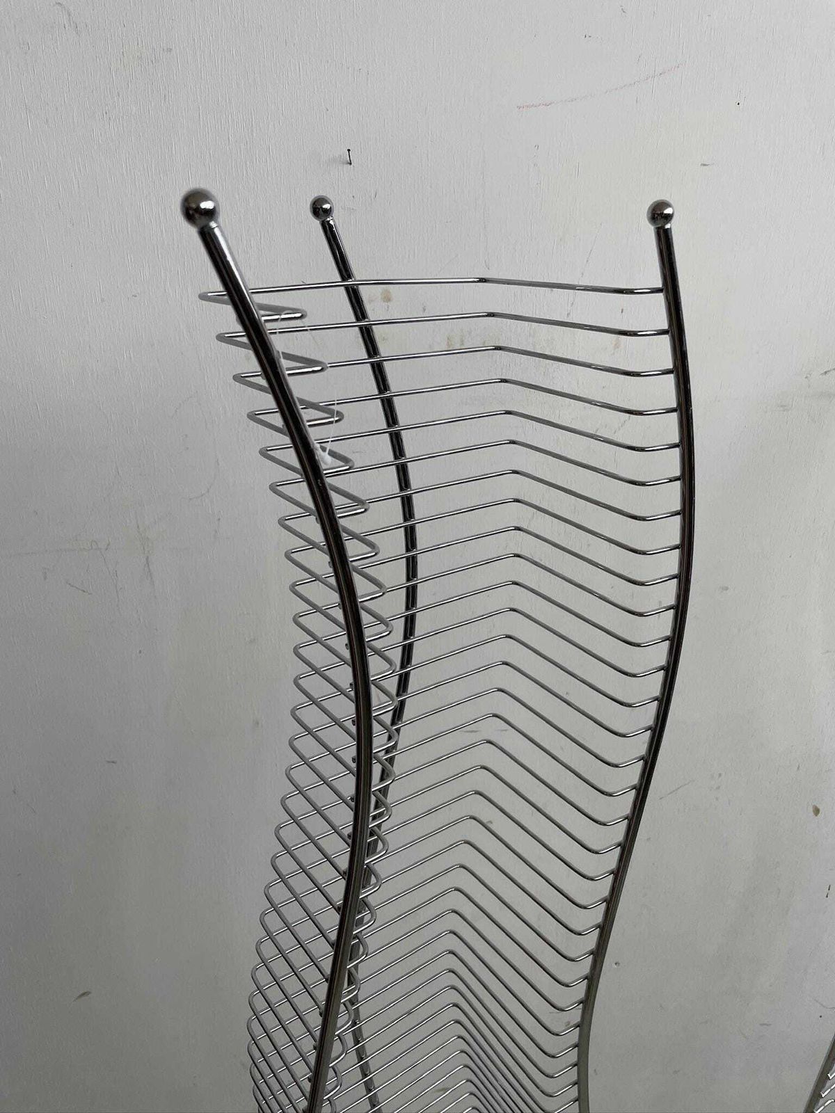 Vintage Wire Metal Wavy Dvd Storage Rack Stand 90s Ikea   Pair Available photo Furniture