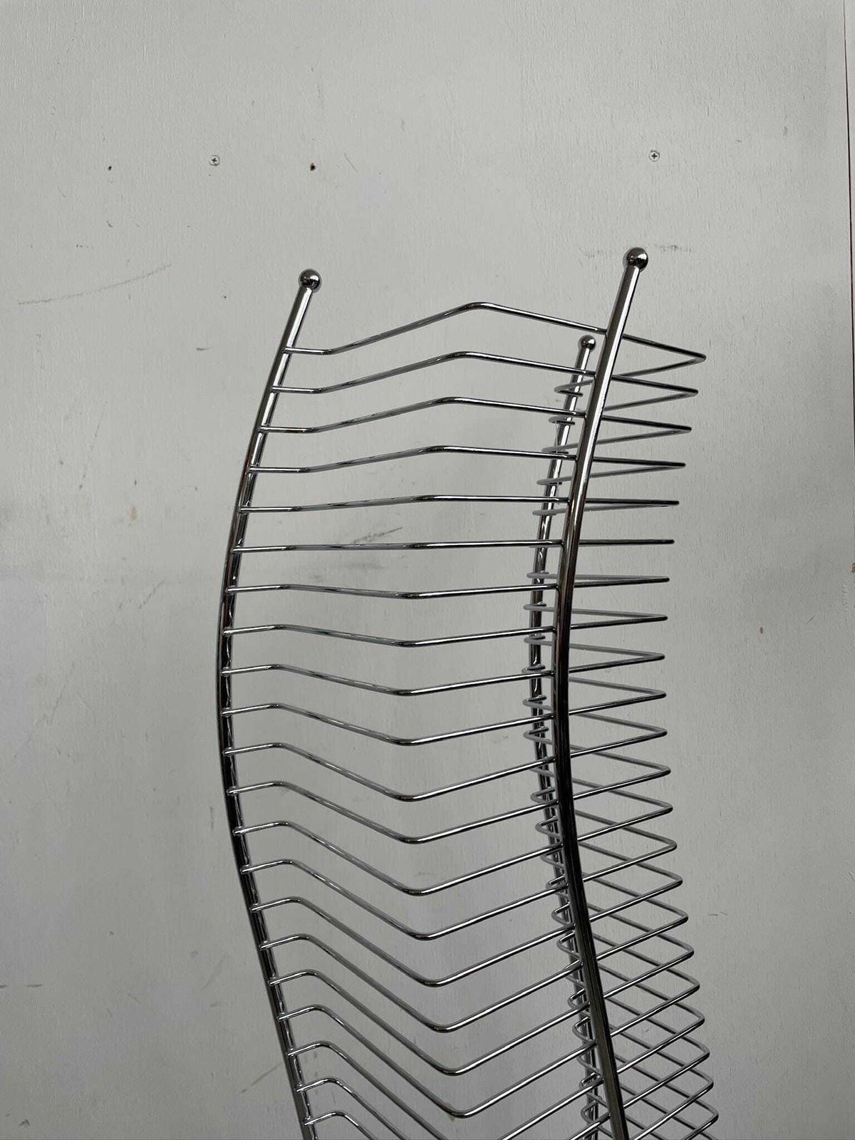 Vintage Wire Metal Wavy Dvd Storage Rack Stand 90s Ikea   Pair Available photo vintage