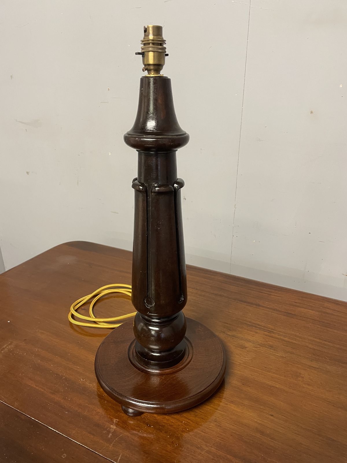 Pair Of Large Mahogany Table Lamps (Shades Not Included) photo Lighting