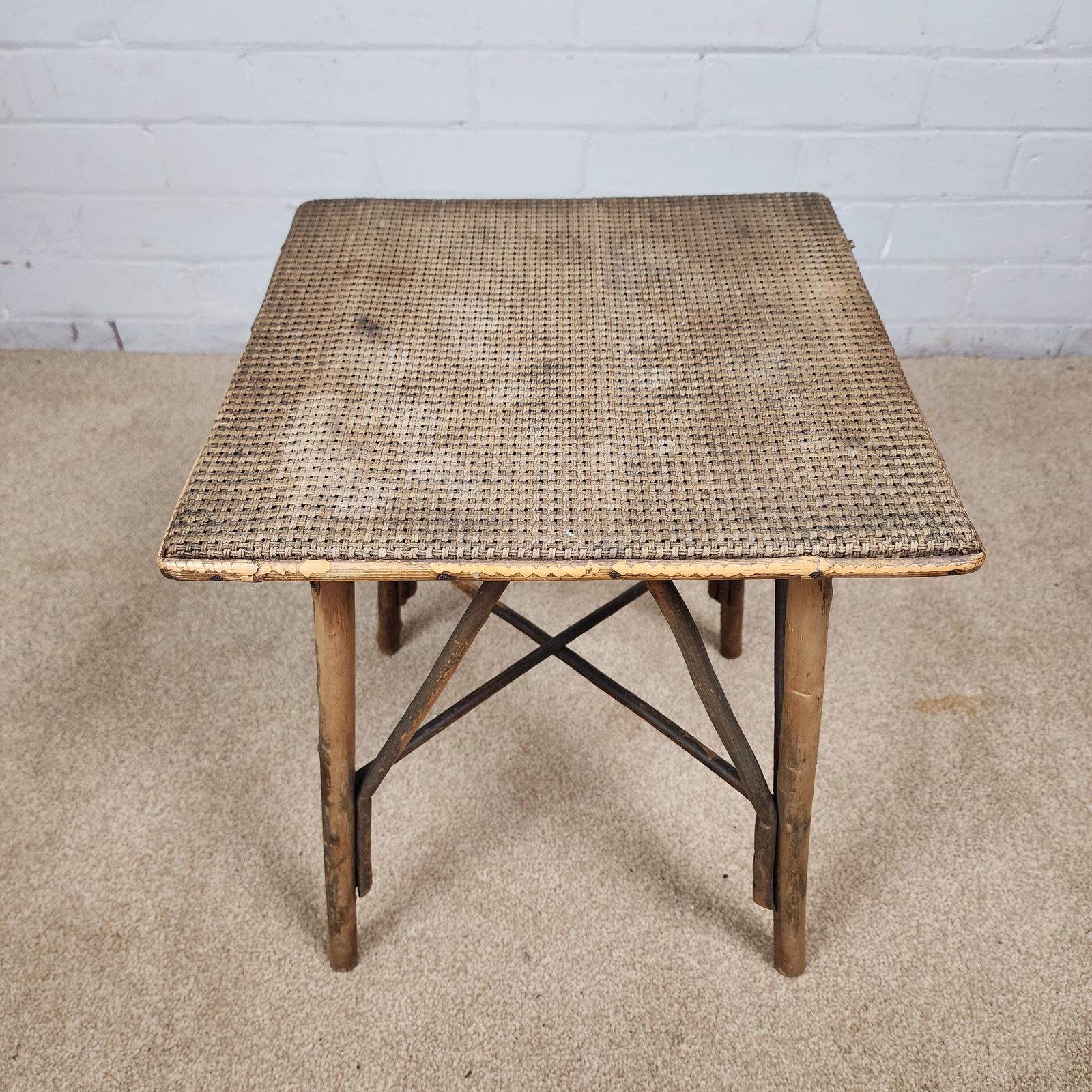 Small Early 20th Century Bamboo And Rattan Plant Stand photo vinterior