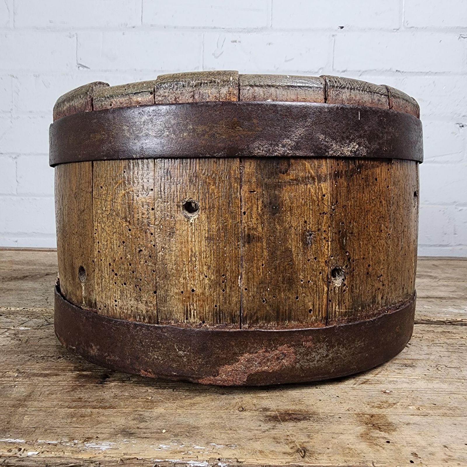 19th Century Oak Quarter Bushel (Peck) Measure. photo furniture