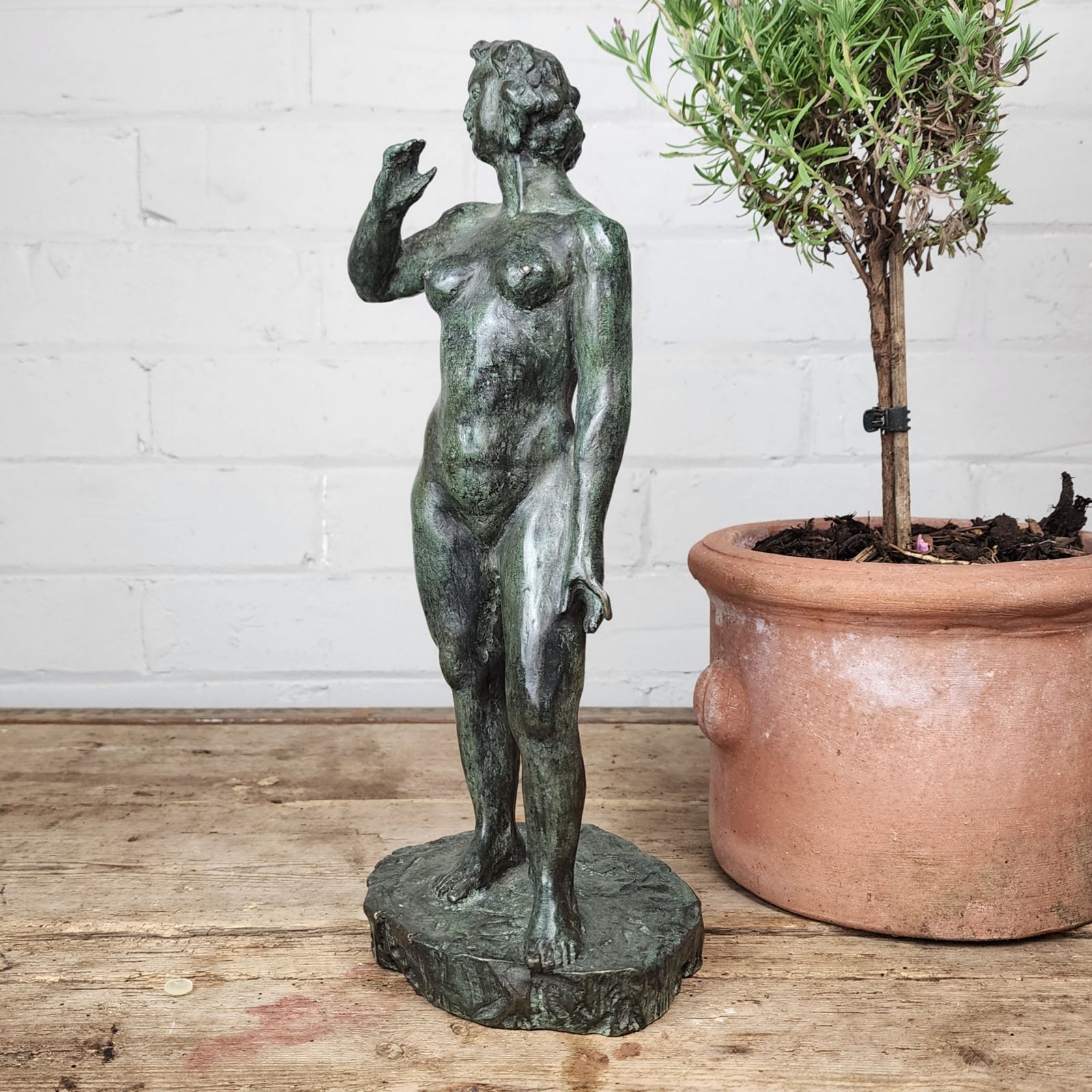 Yvonne Clergerie B.1942   Verdigris Bronze Female Study photo furniture