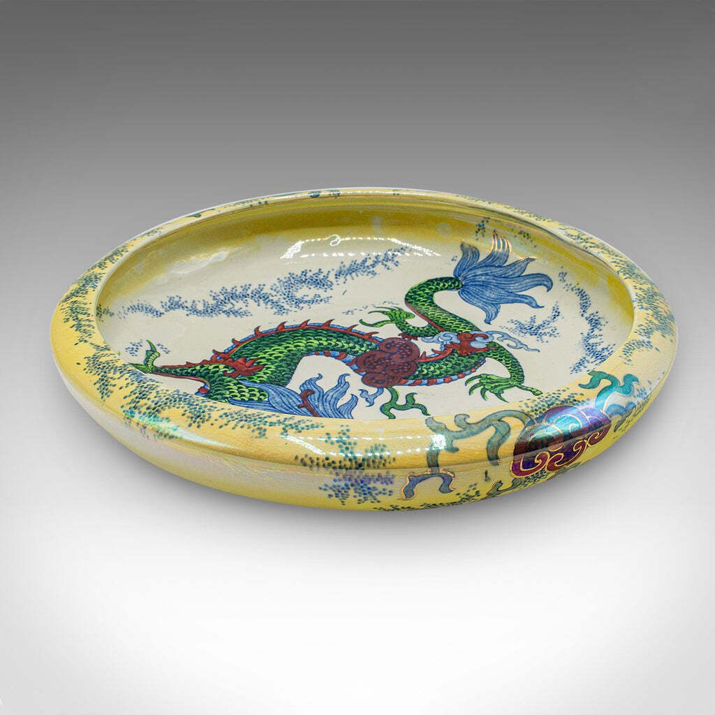 Antique Serving Bowl, English, Ceramic, Fruit Dish, Oriental Taste, Circa 1920