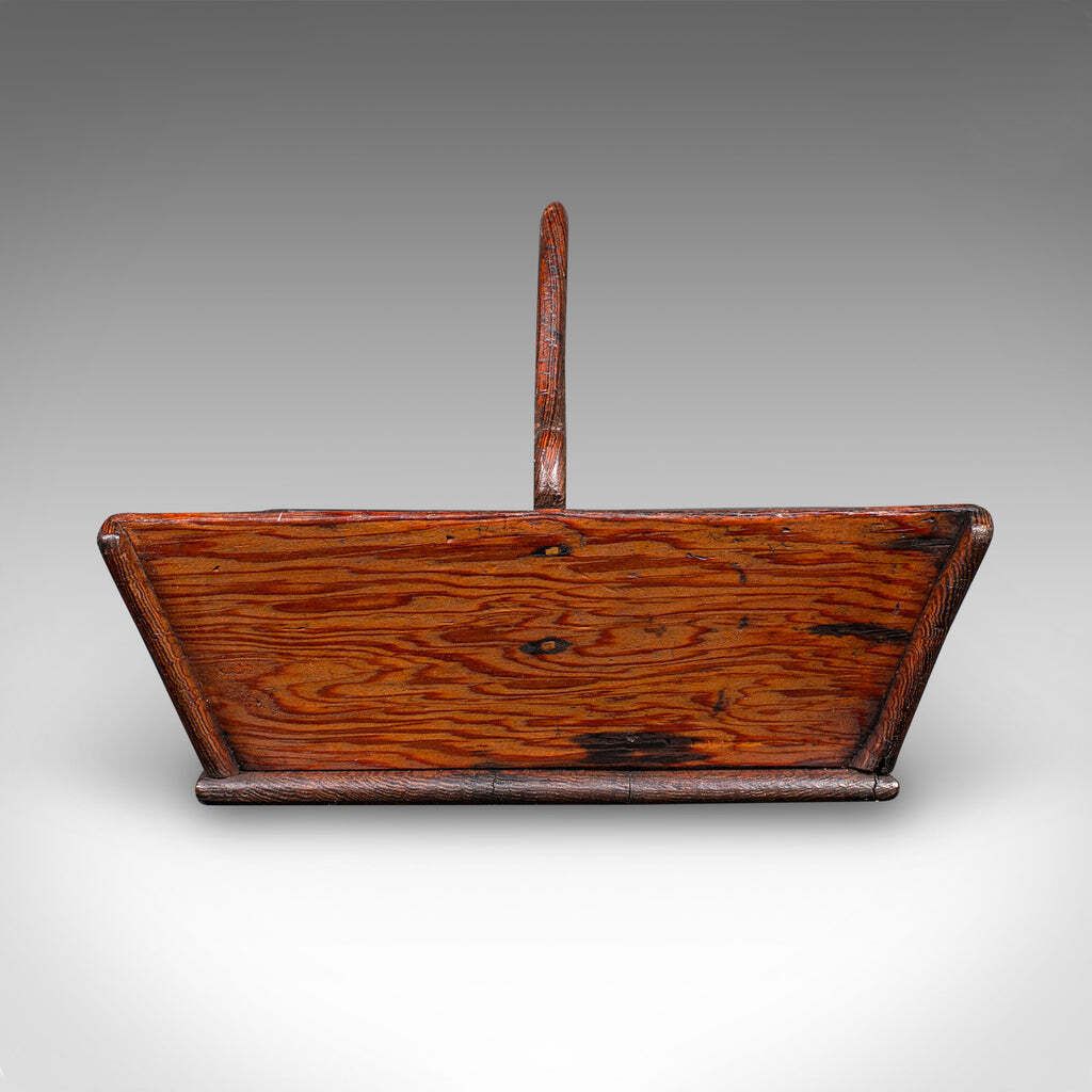 Antique Country Ladies Garden Trug, English, Outdoor Tool Carry, Victorian, 1870 photo for sale