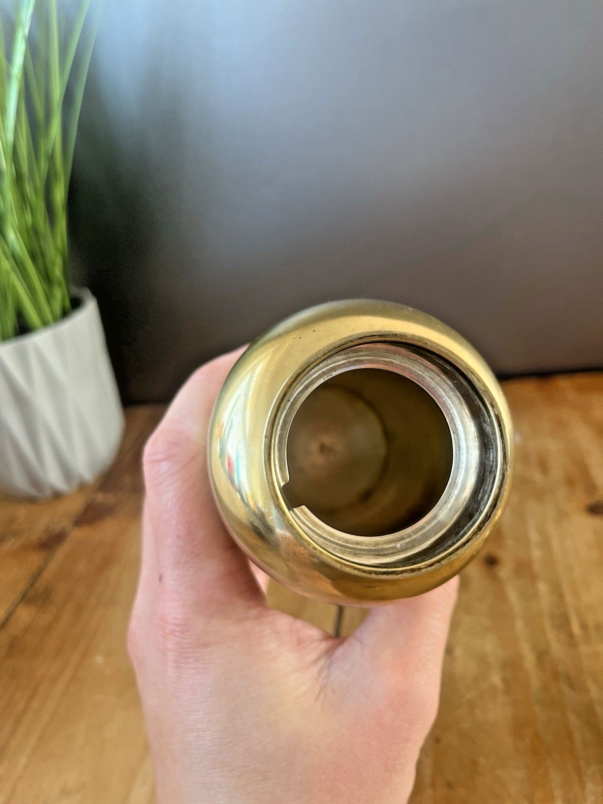 Antique Art Deco Pill Bottle Shape Cocktail Shaker Brass Plated Epns Bar Cabinet photo 195.0