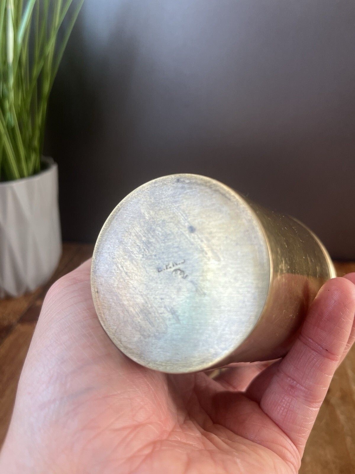 photo furniture Antique Art Deco Pill Bottle Shape Cocktail Shaker Brass Plated Epns Bar Cabinet
