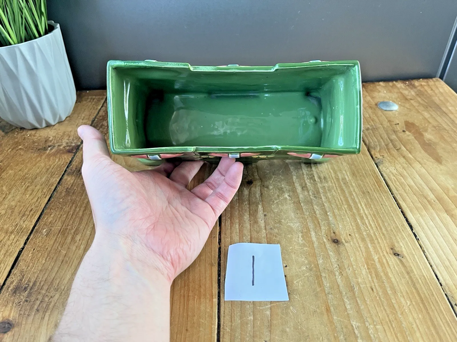 photo buy 1 Art Nouveau C1900 Secessionist Eichwald Pottery Majolica Planter Flower Trough