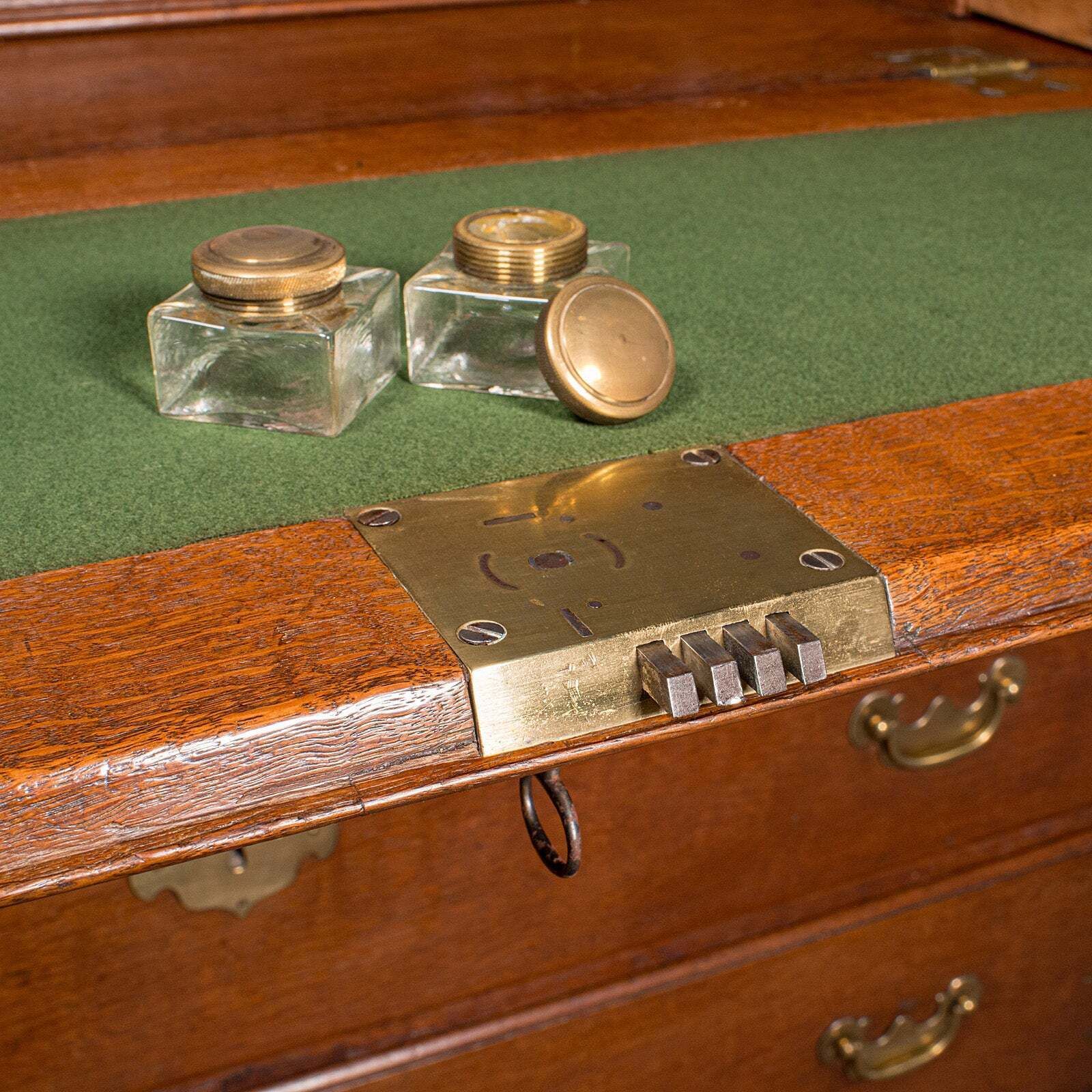 8113.0 Large Antique Fall Front Bureau, English, Oak, Writing Cabinet, Georgian, C.1750 photo