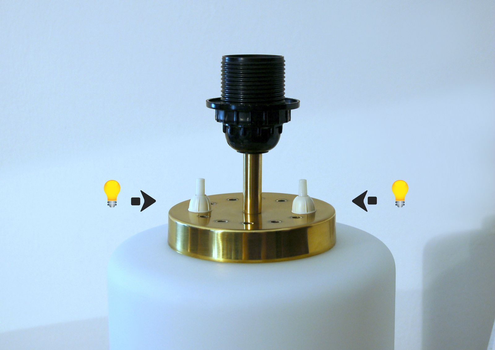 Stilnovo Table Lamp   Opal Glass / Brass   Italy '60 photo buy