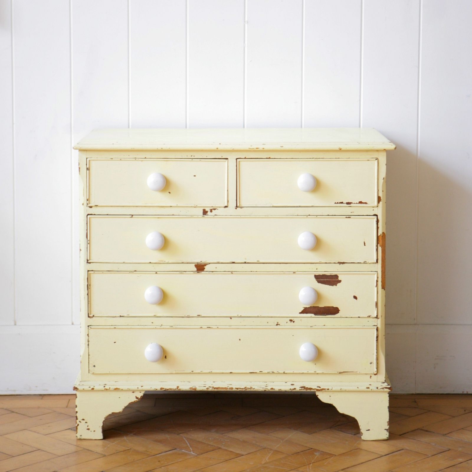 Small Painted Pine Chest Of Drawers.