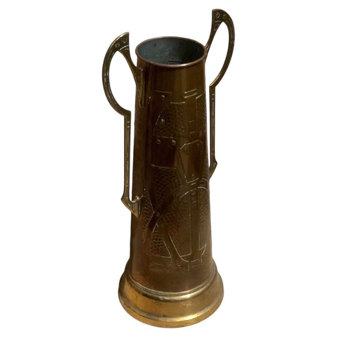 Handsome Art Nouveau Copper Vase Made In Germany photo for sale