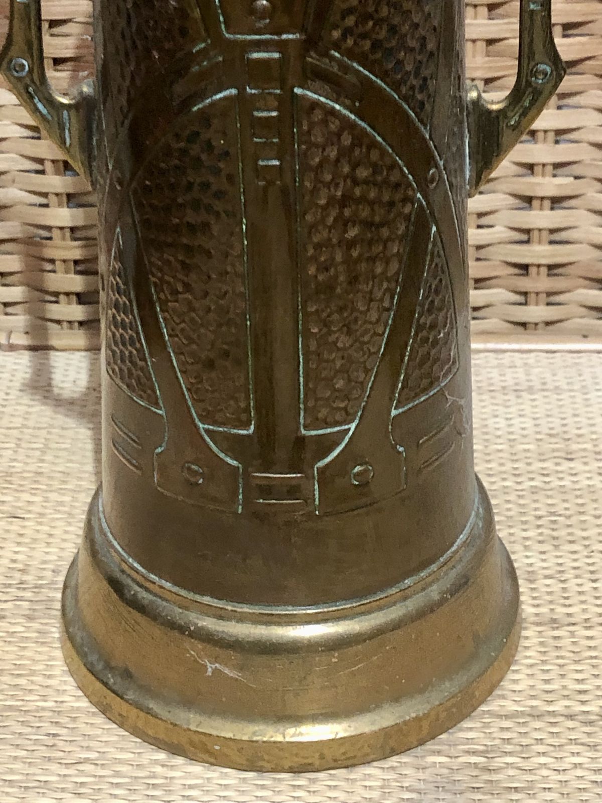 photo vintage Handsome Art Nouveau Copper Vase Made In Germany