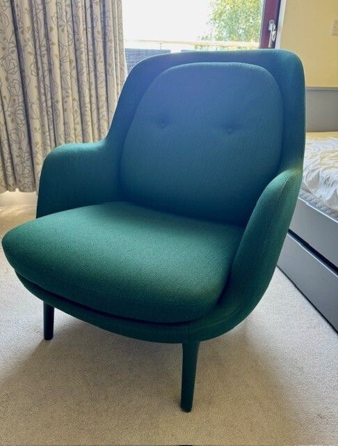 Fritz Hansen “Fri” Lounge Armchair   In Emerald Green (Two Available) photo for sale