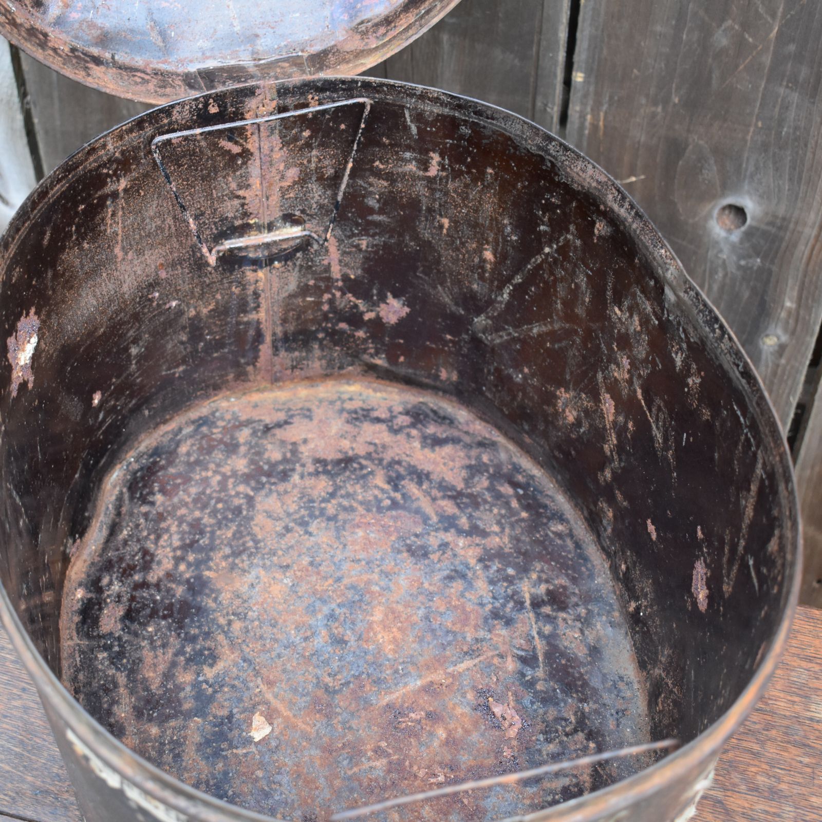 photo for sale Antique Large Military Navy Uniform Helmet Hat Box Tin Case With Travel Labels
