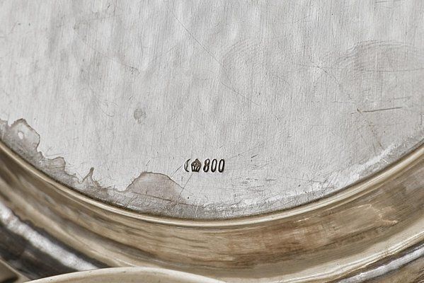Art Deco Sugar And Cream Set In Silver, Germany, 1930s, Set Of 3 photo vinterior