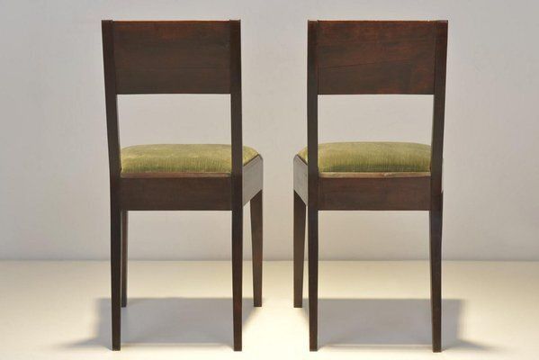 Cubist Dining Chairs In Stained Alder Wood, Germany, 1925, Set Of 2 photo Furniture
