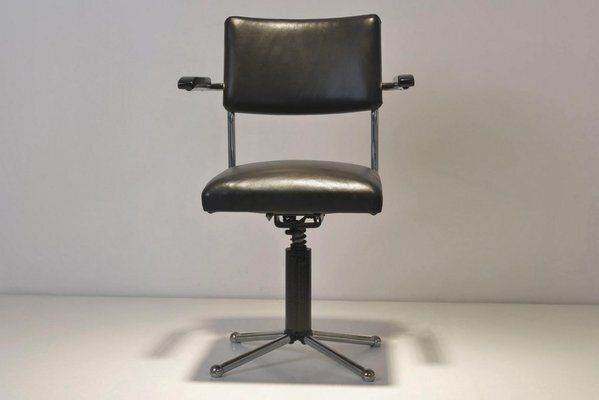 German Desk Chair In Chrome Plated Steel Tube, 1950 photo furniture