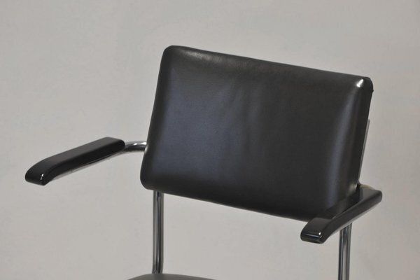 photo vinterior German Desk Chair In Chrome Plated Steel Tube, 1950