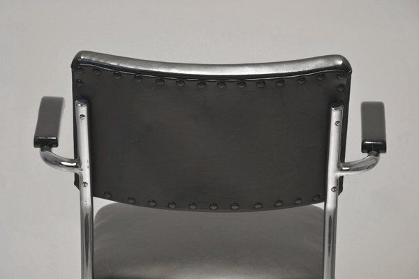 photo vintage German Desk Chair In Chrome Plated Steel Tube, 1950