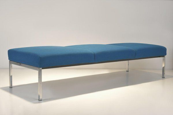 Chrome Plated Square Steel Tube Bench From Walter Knoll, Germany, 1969 photo furniture