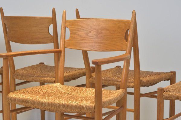 3544.0 Chair Ensemble In Ash By Charlotte Perriand, 1960, Set Of 6 photo