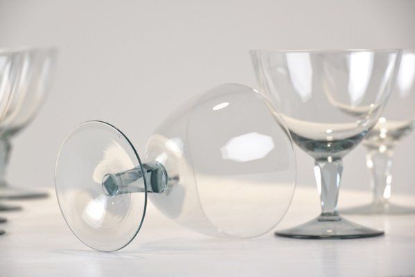 Home Decor Burgundy Glasses By Wilhelm Wagenfeld For Vlg Weisswasser, Germany, 1937, Set Of 8 photo