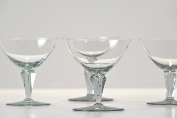 Sherry Glasses By Wilhelm Wagenfeld For Vlg Weisswasser, Germany, 1937, Set Of 6 photo for sale