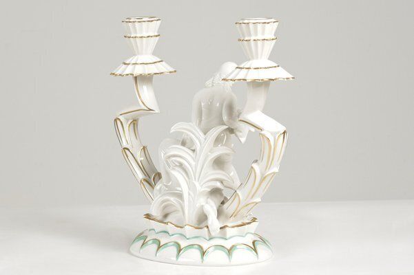 Porcelain Candleholder By Karl Tutter For Hutschenreuther, Germany, 1925 photo vintage