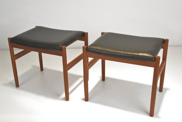 Set Of Ottomans In Teak By Hugo Frandsen For Spøettrup Stolefabrik, Denmark, 1960s photo buy
