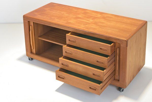 Furniture Teak Factory Design Tv Phono Cabinet From Dyrlund, Denmark, 1975 photo