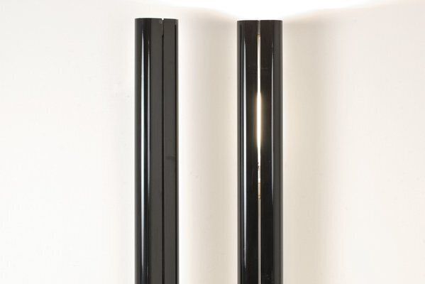 photo furniture Black Megaron Floor Lamps By Gianfranco Frattini For Artemide, Italy, 1979, Set Of 2
