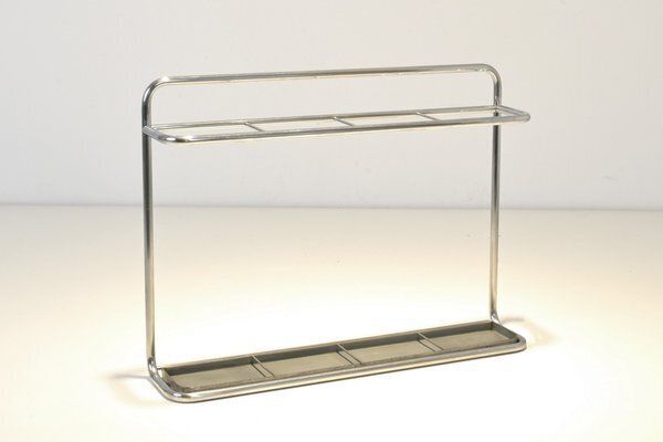 Industrial Steel Tube Umbrella Stand From Wohnbedarf, Switzerland, 1930s photo for sale