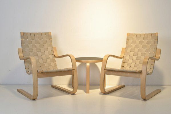 Set Of 406 Cantilever Lounge Chairs By Alvar Aalto For Artek, Finland