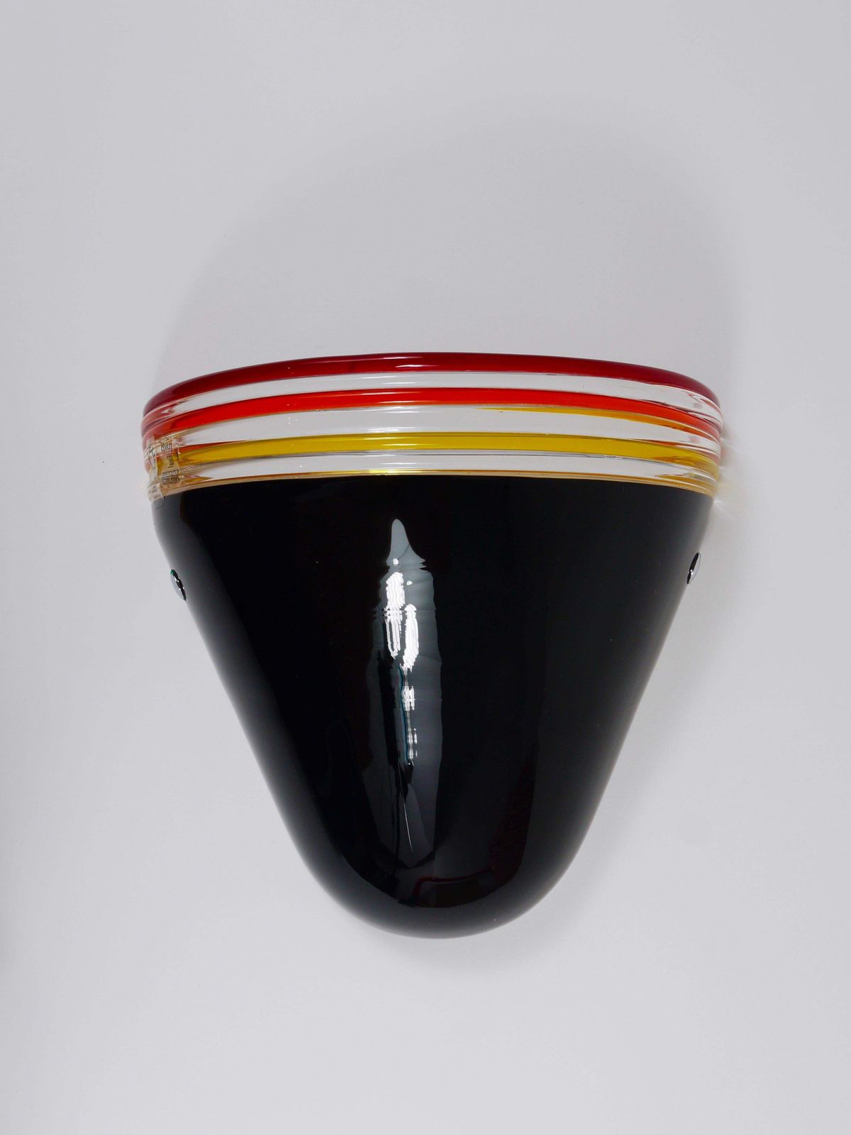 photo vinterior Roberto Pamio Febo Wall Lamp Sconce, Black Murano Glass, Leucos, Italy, 1980s