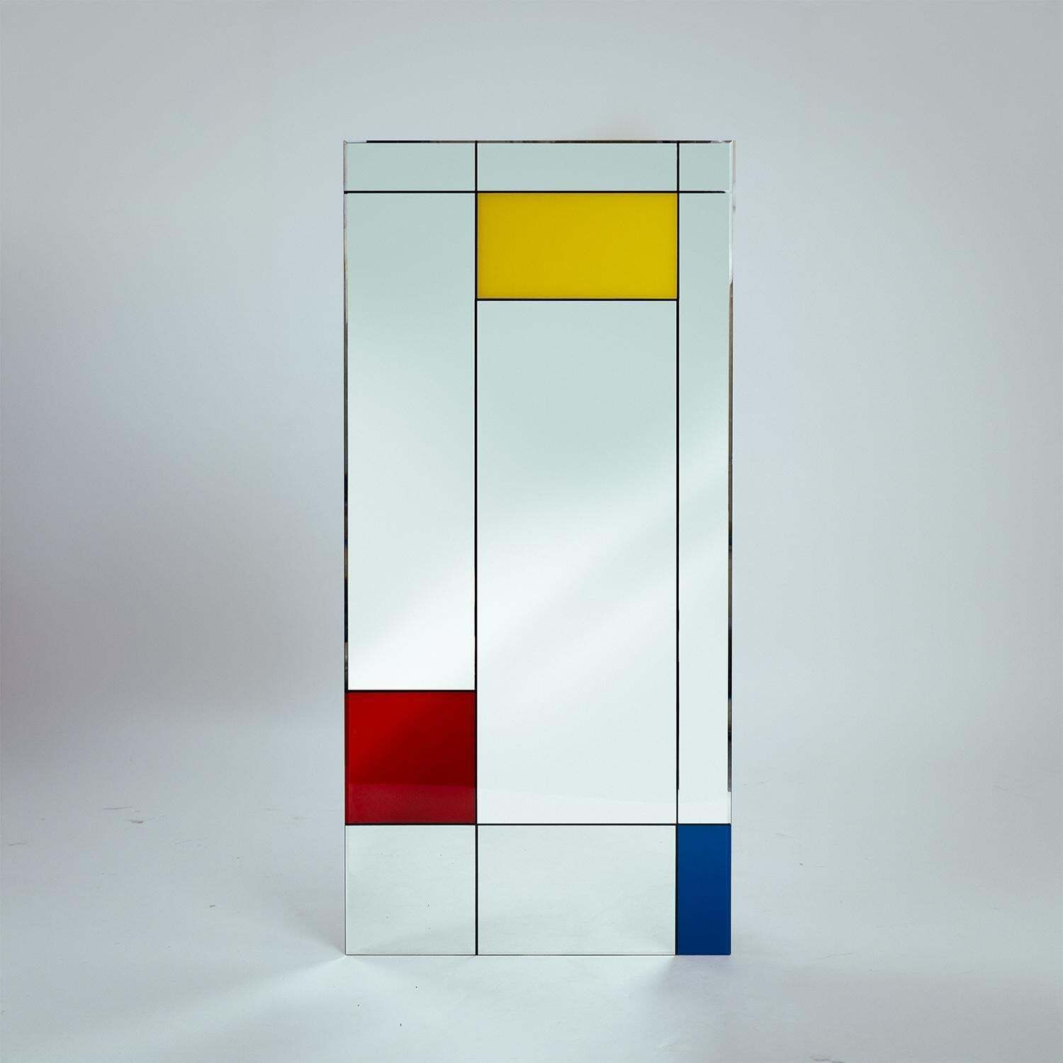 Rare Piet Mondriaan Square Wall Mirror By Rimadesio  Italy, 1980s photo furniture