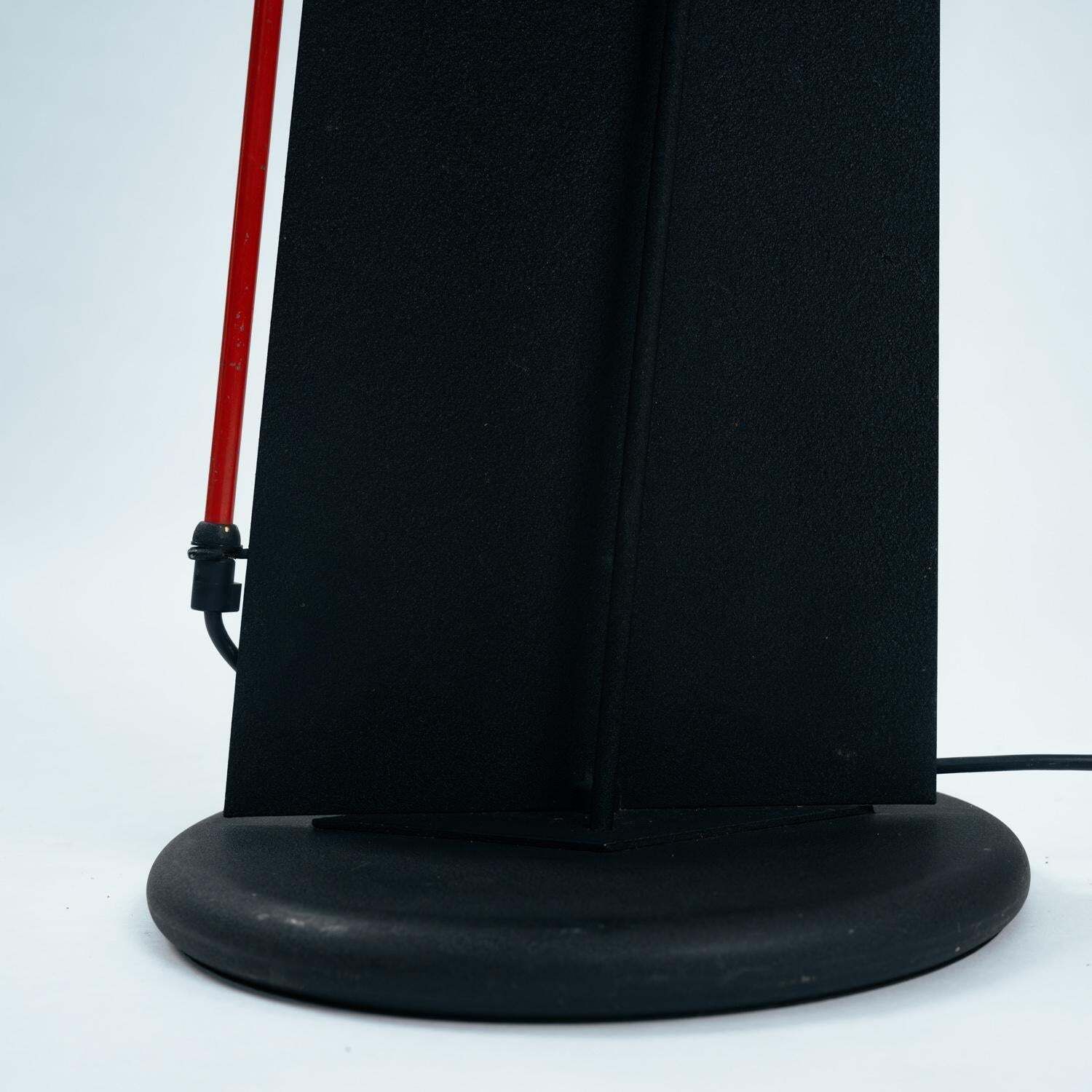 photo furniture Postmodern Red Black White Floor Lamp, Xl, Neukro Menden, Memphis Germany 1980s