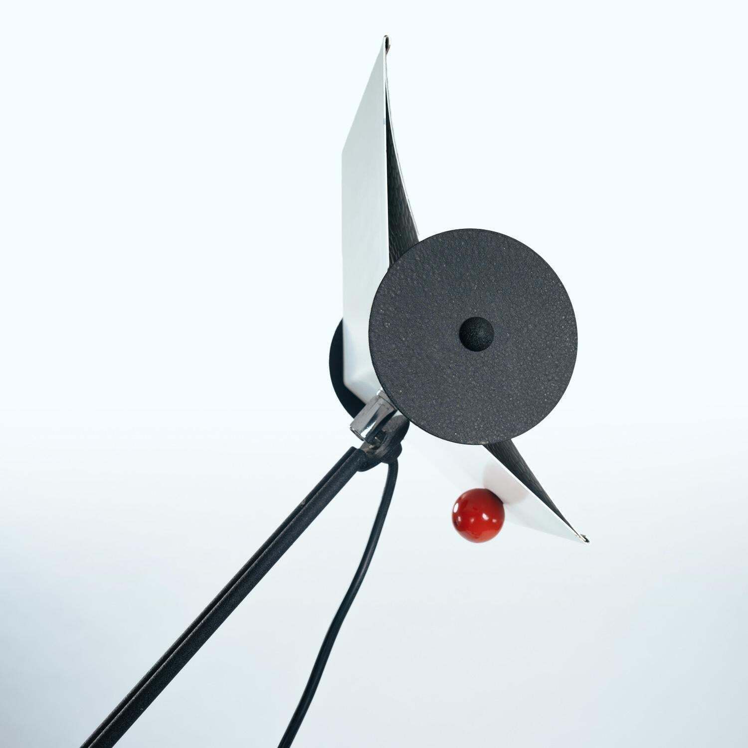 photo buy Postmodern Red Black White Floor Lamp, Xl, Neukro Menden, Memphis Germany 1980s