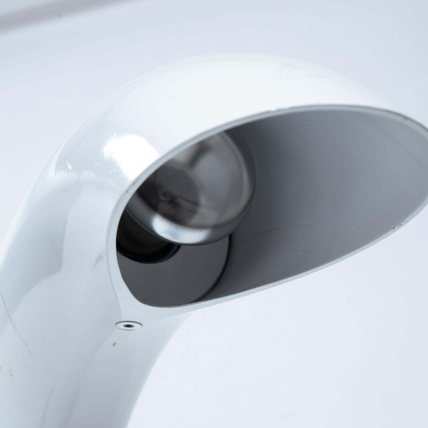 photo buy Georges Frydman White Arc Shaped Aluminium Casted Table Lamp, France, 1960s