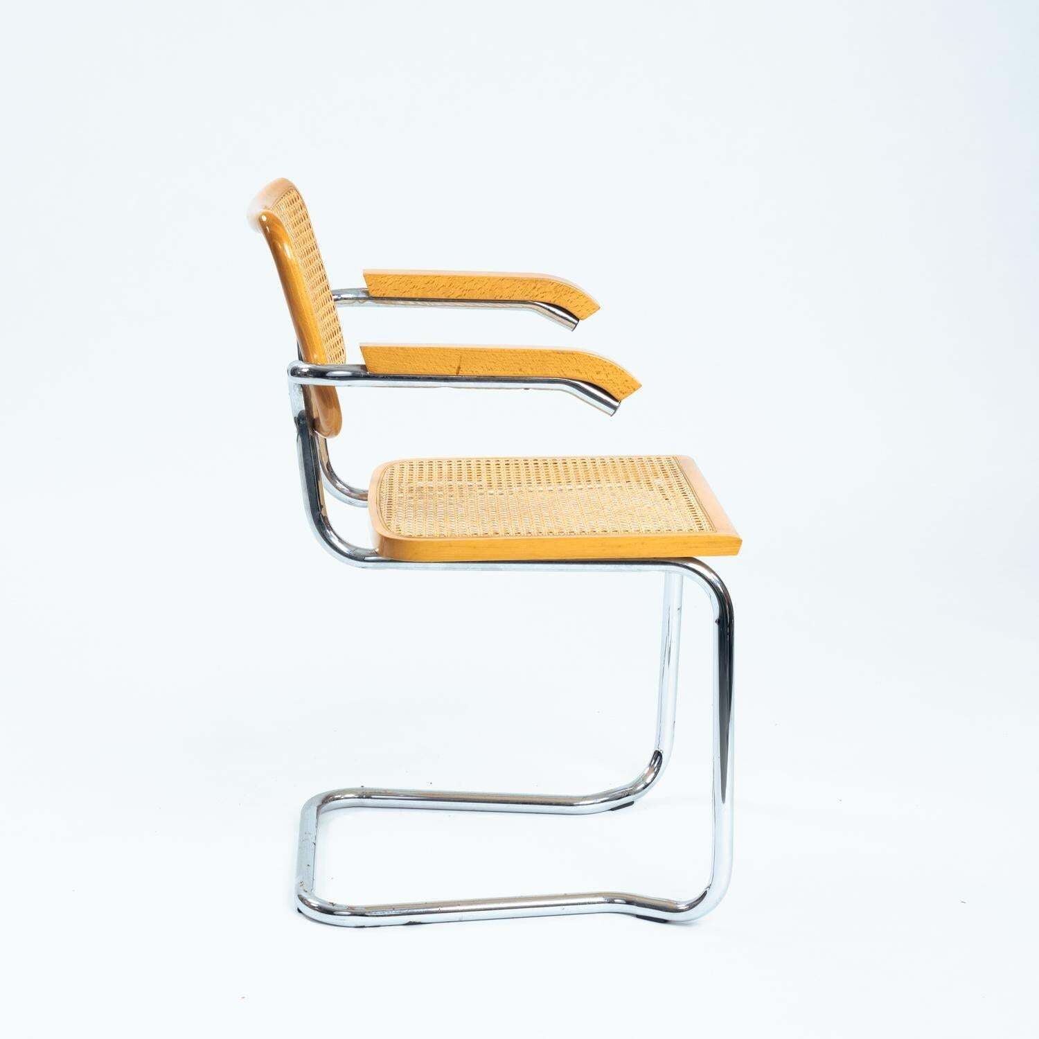 Cesca B64 Bauhaus Wicker Chairs, In The Style Of Marcel Breuer, Stackable, 4 photo Furniture