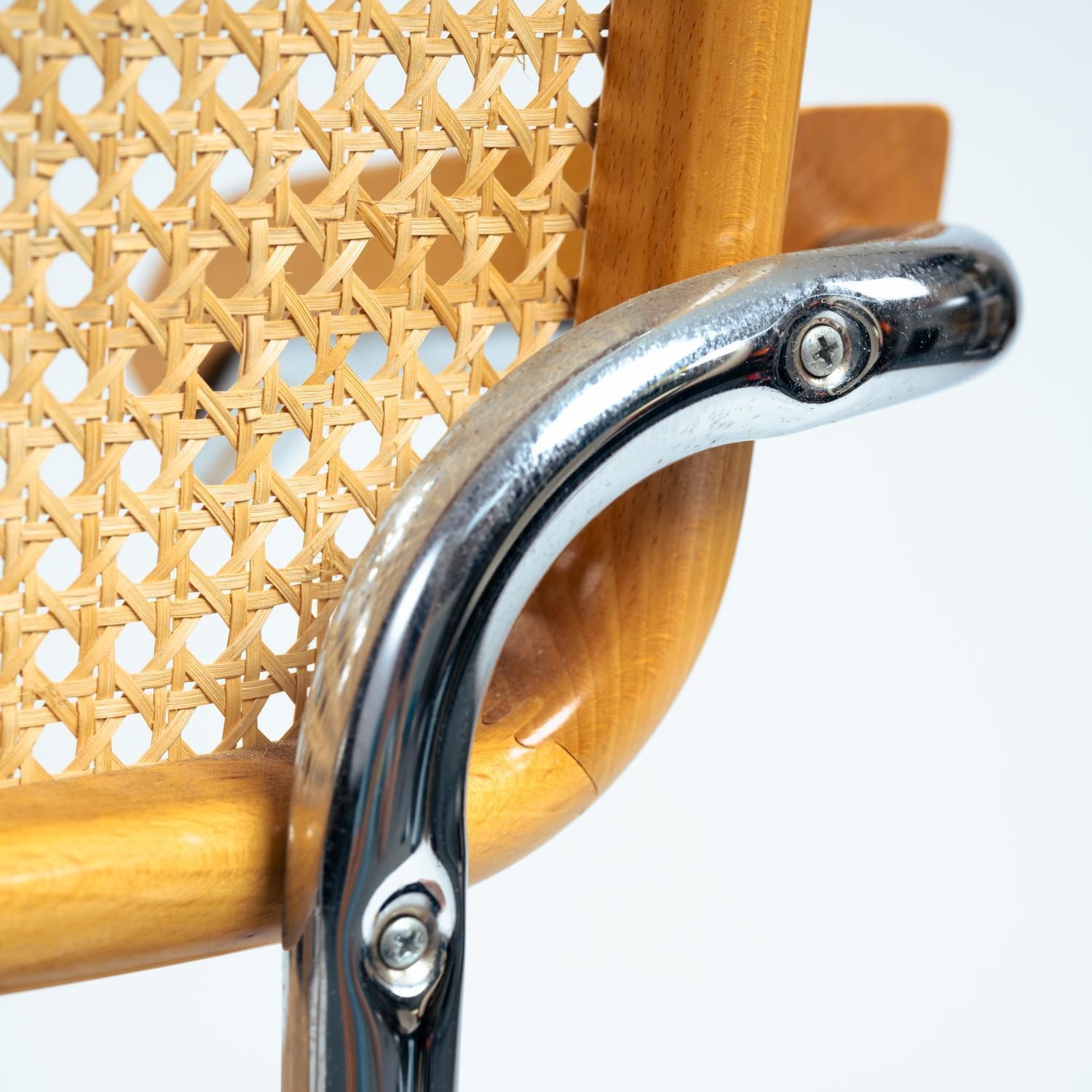 1144.0 Cesca B64 Bauhaus Wicker Chairs, In The Style Of Marcel Breuer, Stackable, 4 photo
