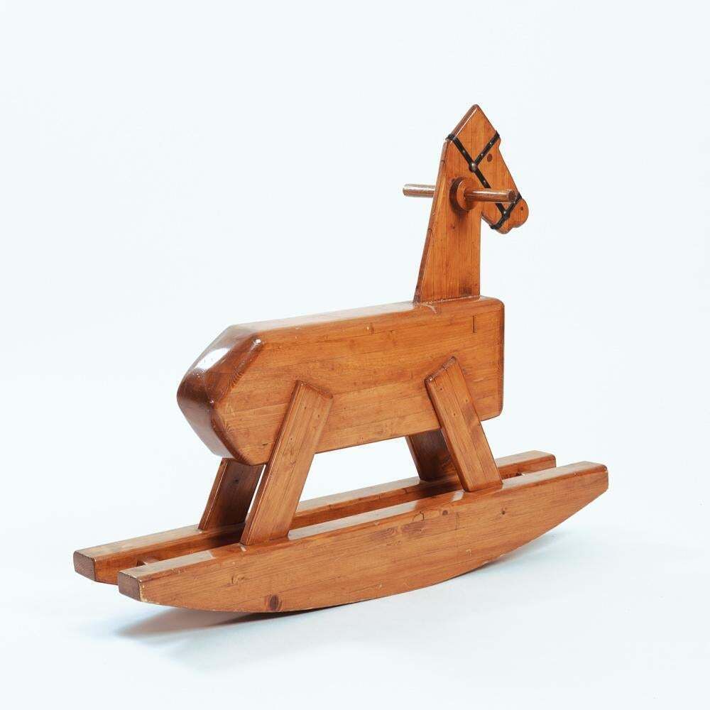 photo for sale Midcentury Pinewood Rocking Horse, 1970s