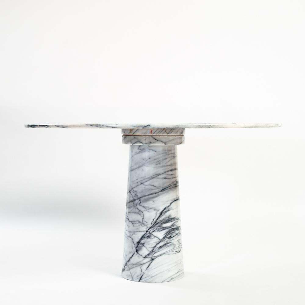 photo furniture Mid Century Italian Marble Dining Table In The Style Of Angelo Mangiarotti, 1970