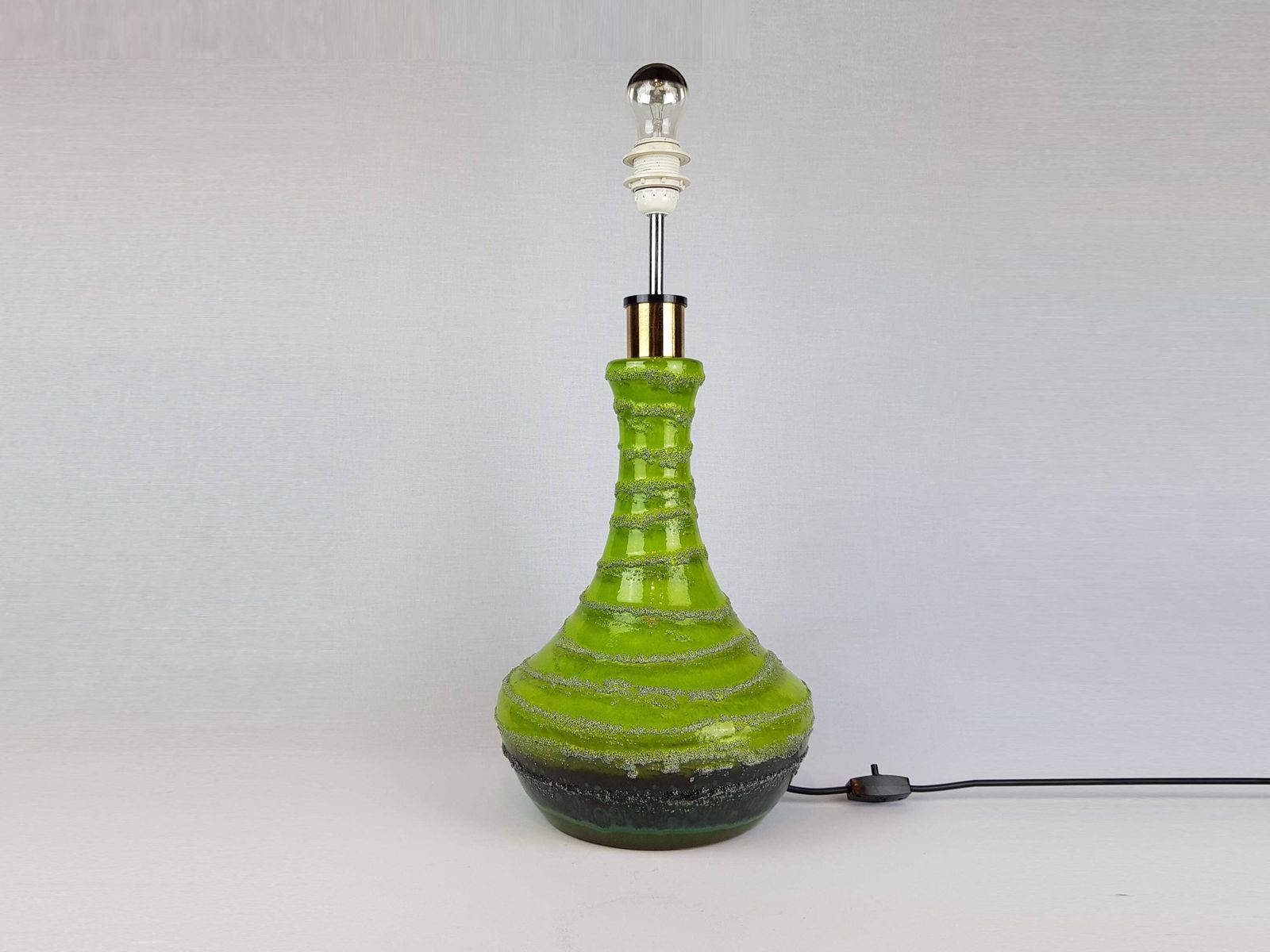 Vintage Carstens Keramik Lime Green Fat Lava Lamp Foot West German Pottery 1970s