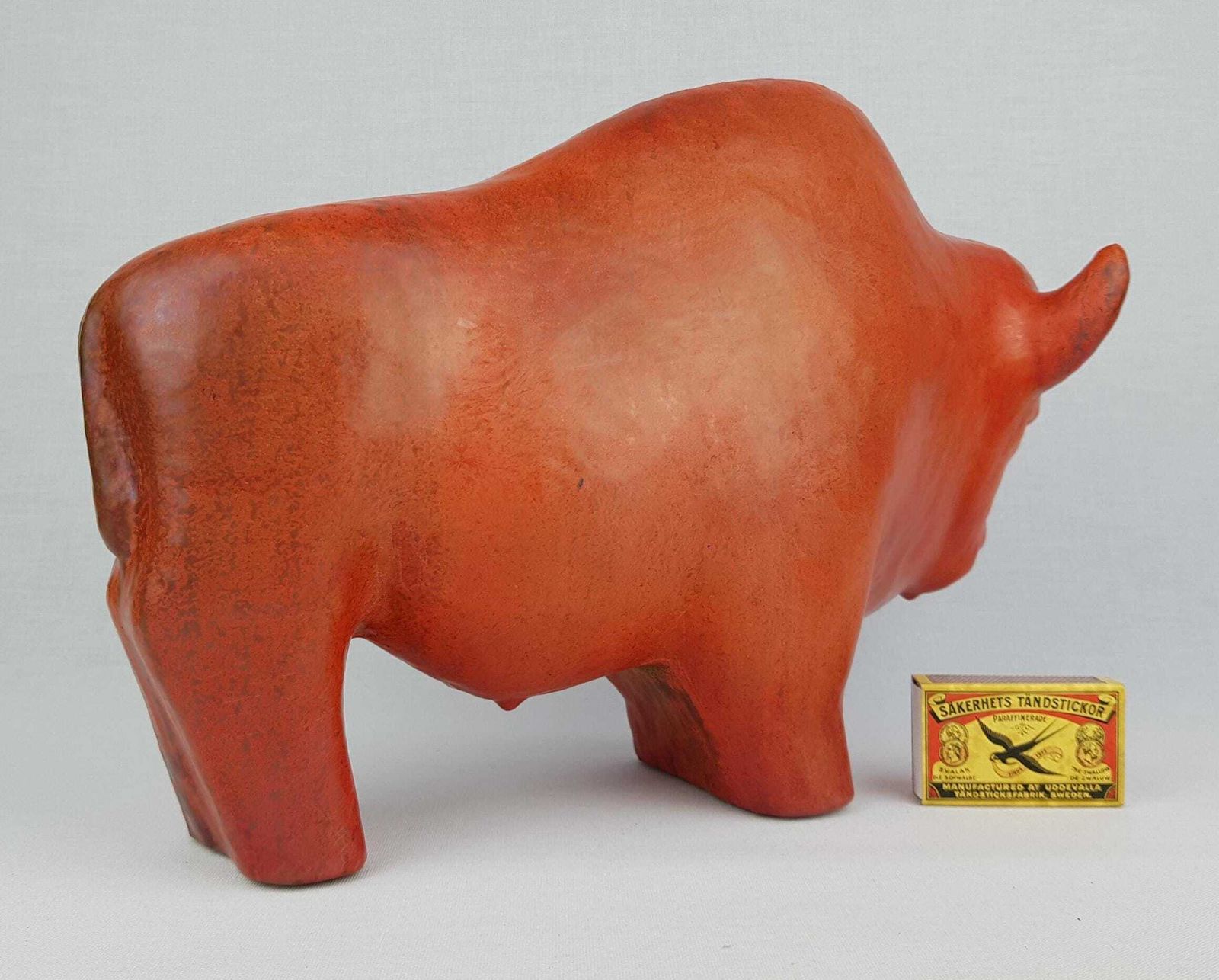 Xl Vintage Ruscha Keramik Bull With Vulkano Decor West German Pottery 1960s By Kurt Tschörnera photo furniture
