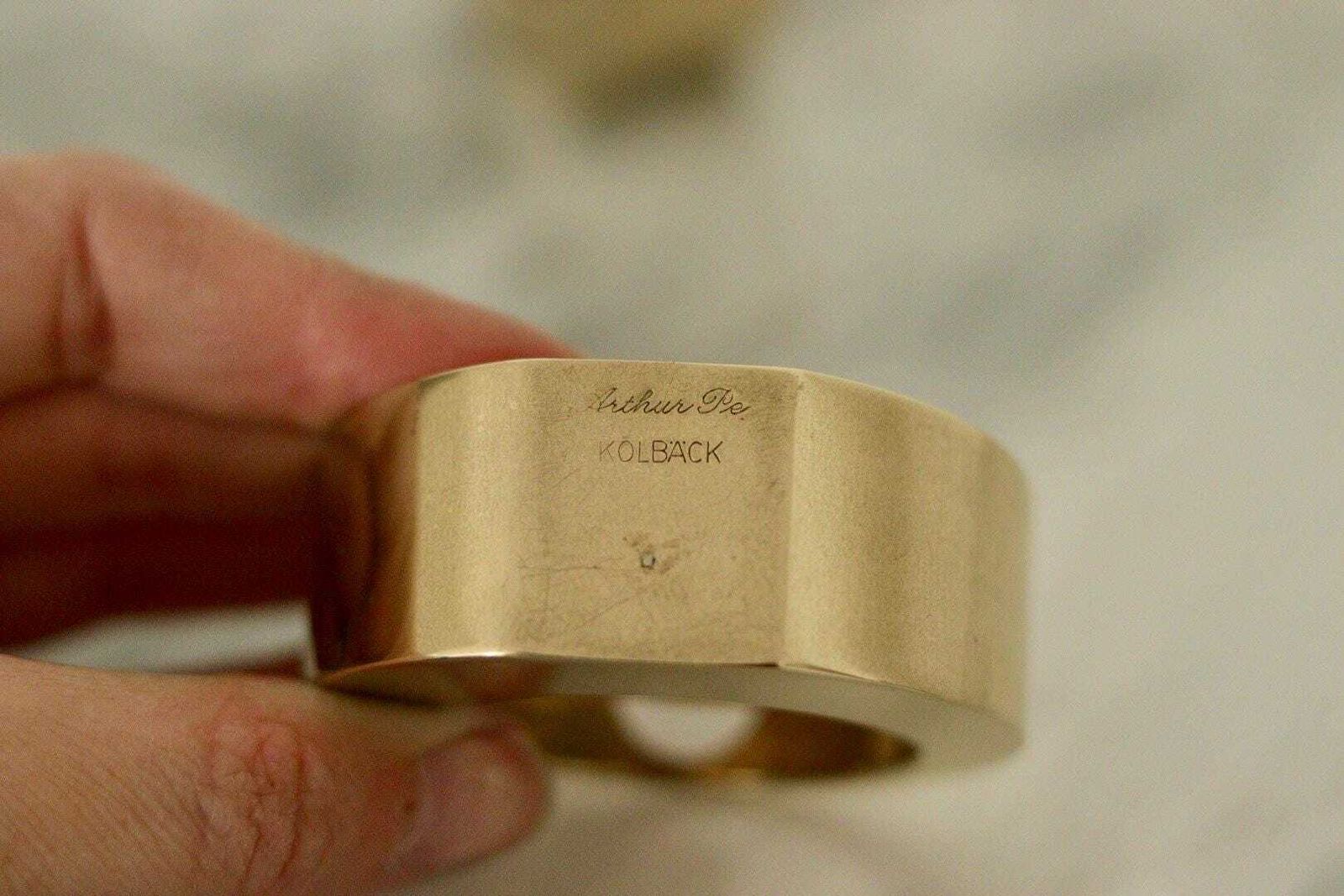 Pair Of Swedish Brass Candle Holders By Arthur Pe Kolbäck photo vinterior