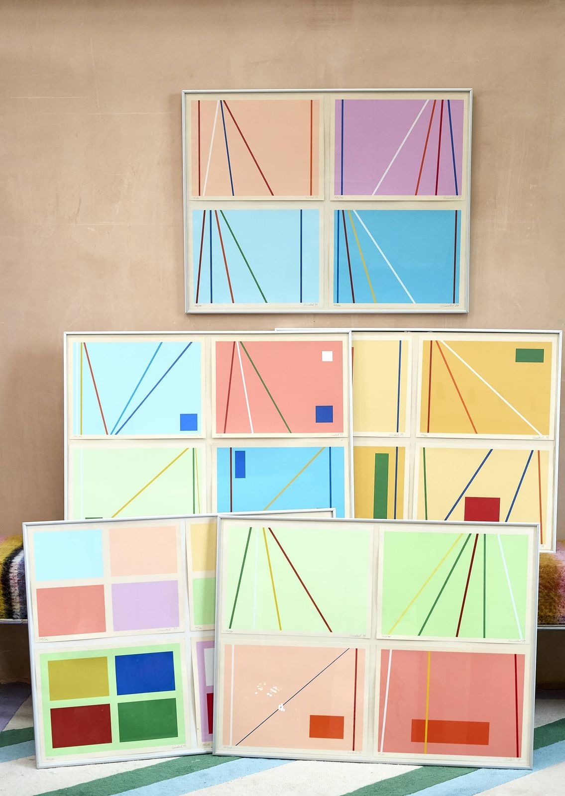 Göran Gimdal C.1979 'Abstract Lithographs. Perfect Gallery Piece. photo furniture
