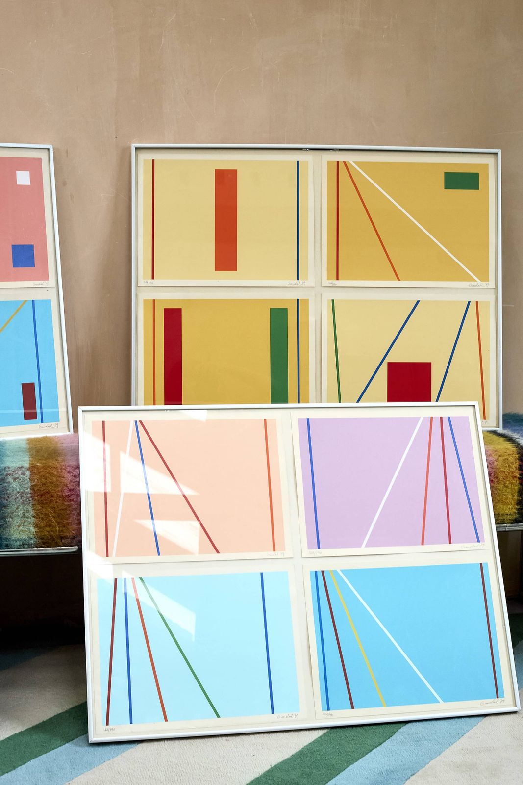 Göran Gimdal C.1979 'Abstract Lithographs. Perfect Gallery Piece. photo vinterior