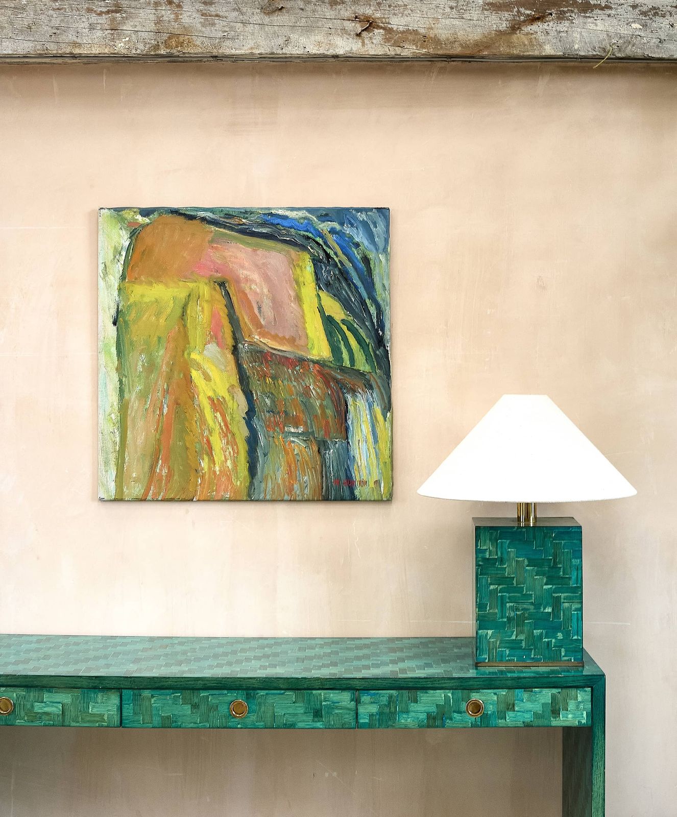Hans Hedenström C.1964 'Yellow Moutain' Oil On Canvas